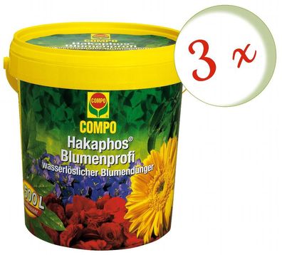 3 x COMPO Hakaphos Blumenprofi, 1,2 kg