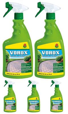 5 x COMPO Vorox® Terrassen und Wege AF, 1000 ml