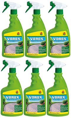 6 x COMPO Vorox® Terrassen und Wege AF, 1000 ml
