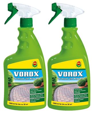 2 x COMPO Vorox® Terrassen und Wege AF, 1000 ml