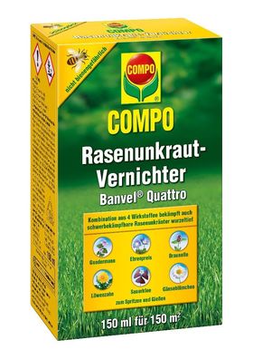 COMPO Rasenunkraut-Vernichter Banvel® Quattro, 150 ml