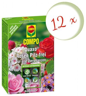 12 x COMPO Duaxo® Rosen Pilz-frei für alle Zierpflanzen, 50 ml