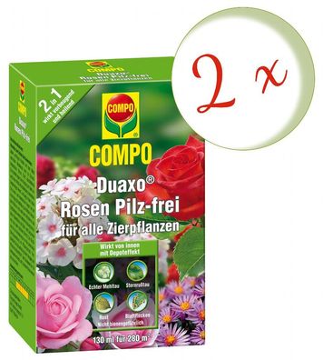 2 x COMPO Duaxo® Rosen Pilz-frei für alle Zierpflanzen, 130 ml