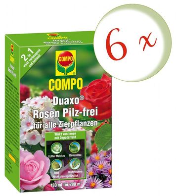 6 x COMPO Duaxo® Rosen Pilz-frei für alle Zierpflanzen, 130 ml
