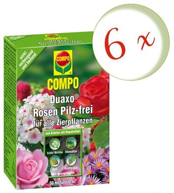 6 x COMPO Duaxo® Rosen Pilz-frei für alle Zierpflanzen, 50 ml