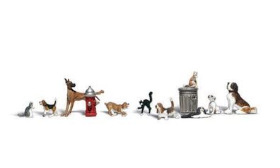 Woodland Scenics A1841 Hunde und Katzen, Figuren Miniaturwelten H0 (1:87)