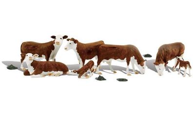 Woodland Scenics A1843 Hereford Kühe, Figuren Miniaturwelten H0 (1:87)