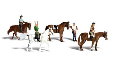 Woodland Scenics A1889 Pferde und Reiter, Figuren Miniaturwelten H0 (1:87)