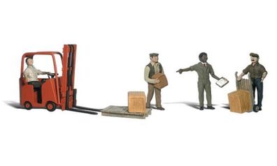 Woodland Scenics A1911 Arbeiter mit Gabelstapler, Figuren H0 (1:87)