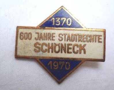 DDR Abzeichen 600 Jahre Stadtrechte Schöneck 1970