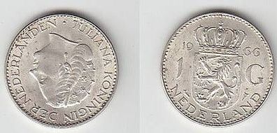 1 Gulden Silber Münze Niederlande 1966
