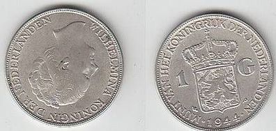 1 Gulden Silber Münze Niederlande 1944