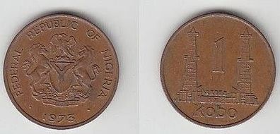 1 Kobo Kupfer Münze Nigeria 1973