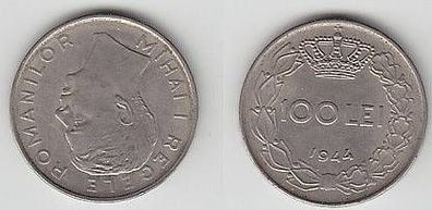 100 Lei Stahl Münze Rumänien 1944