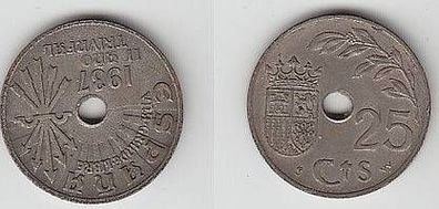 25 Centimos Nickel Münze Spanien 1937