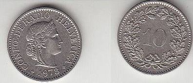 10 Rappen Nickel Münze Schweiz 1973