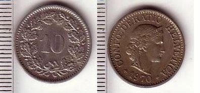 10 Rappen Nickel Münze Schweiz 1970