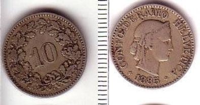10 Rappen Nickel Münze Schweiz 1883
