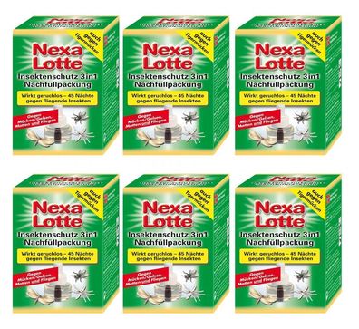 6 x NEXA LOTTE® Insekten-Stecker 3in1, Nachfüllpackung