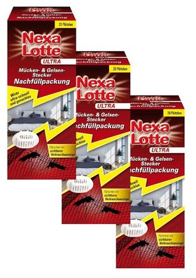 3 x NEXA LOTTE® Ultra Mücken- & Gelsenstecker Nachfüllpackung, 20 Stück