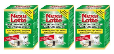3 x NEXA LOTTE® Insekten-Stecker 3in1, Nachfüllpackung