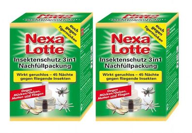2 x NEXA LOTTE® Insekten-Stecker 3in1, Nachfüllpackung