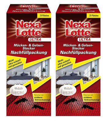 2 x NEXA LOTTE® Ultra Mücken- & Gelsenstecker Nachfüllpackung, 20 Stück
