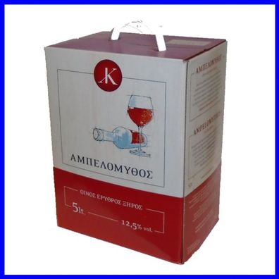 Griechischer Wein Ampelomythos von Koutsodimos trocken rot 5l Box