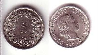 5 Rappen Nickel Münze Schweiz 1970