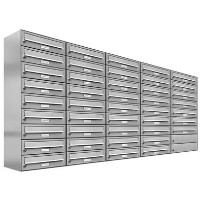 43er Premium Edelstahl Briefkasten Anlage 43 Fach Wandbriefkasten A4 Postkasten