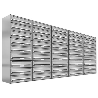 45er Premium Edelstahl Briefkasten Anlage 45 Fach Wandbriefkasten A4 Postkasten