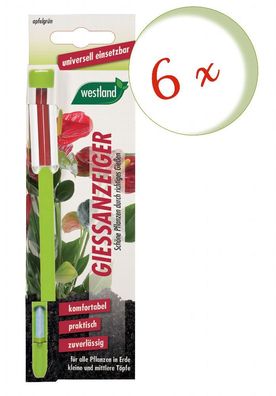 6 x Westland® Gießanzeiger für Blumenerde, 16 cm apfelgrün