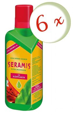 6 x Seramis® Vitalnahrung für Blühpflanzen, 500 ml