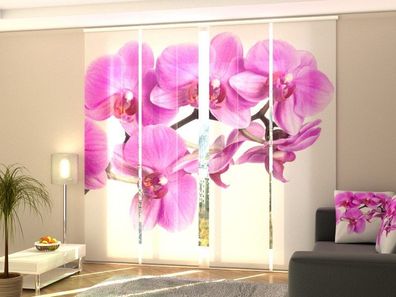 Fotogardinen Orchidee, Schiebevorhang mit Motiv, Schiebegardinen Fotodruck, auf Maß