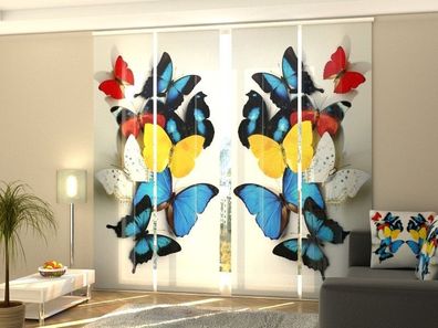 Fotogardinen Butterfly, Schiebevorhang mit Motiv, Flächenvorhang Fotodruck, auf Maß