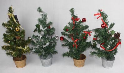 Weihnachtsbaum künstlich ca 45cm mit Deko versch. Farben Christbaum