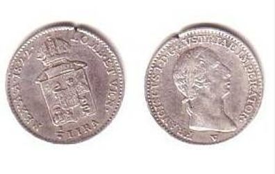 kleine Silber Münze 1/4 Lira Lombardei Venetien 1822