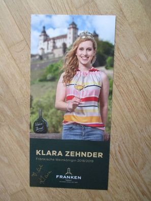 Fränkische Weinkönigin 2018/2019 Klara Zehnder - handsigniertes Autogramm!!!