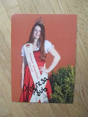 Fränkische Spargelkönigin 2018/2019 Theresa Bub - handsigniertes Autogramm!!!