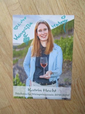 Sächsische Weinprinzessin 2018/2019 Katrin Hecht - handsigniertes Autogramm!!!