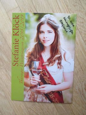 Thüringer Weinprinzessin 2018/2019 Stefanie Klöck - handsigniertes Autogramm!!!