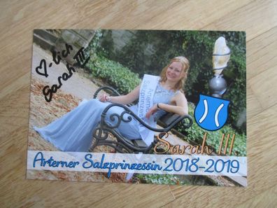 Arterner Salzprinzessin 2018-2019 Sarah III. - handsigniertes Autogramm!!!