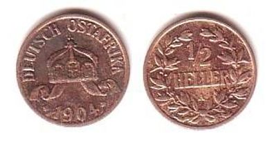 1/2 Heller Kupfer Münze Deutsch Ostafrika DOA 1904 A