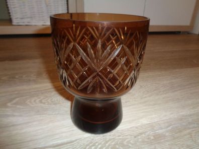 Vase aus Kristall-gute viel gebrauchte Form-mit Schliff - braun