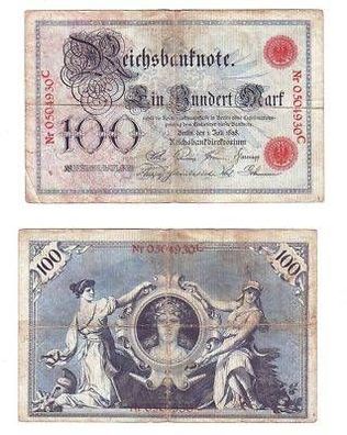 Banknote 100 Mark 1.7.1898 Deutsches Reich