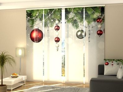 Fotogardinen Weihnachtsdeko, Schiebevorhang mit Motiv, Flächenvorhang, auf Maß