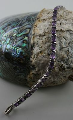 Sterling Silber Armband mit Amethyst
