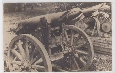 44545 Foto Ak gesprengte Kanone 1. Weltkrieg