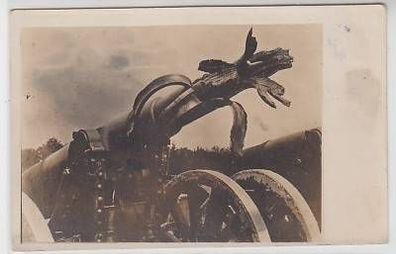 44545 Foto Ak Volltreffer Kanone 1. Weltkrieg