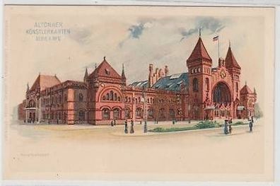 44297 Ak Altonaer Künstlerkarten Hauptbahnhof um 1910